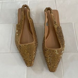 Zara Gold Sparkle Sling-backs